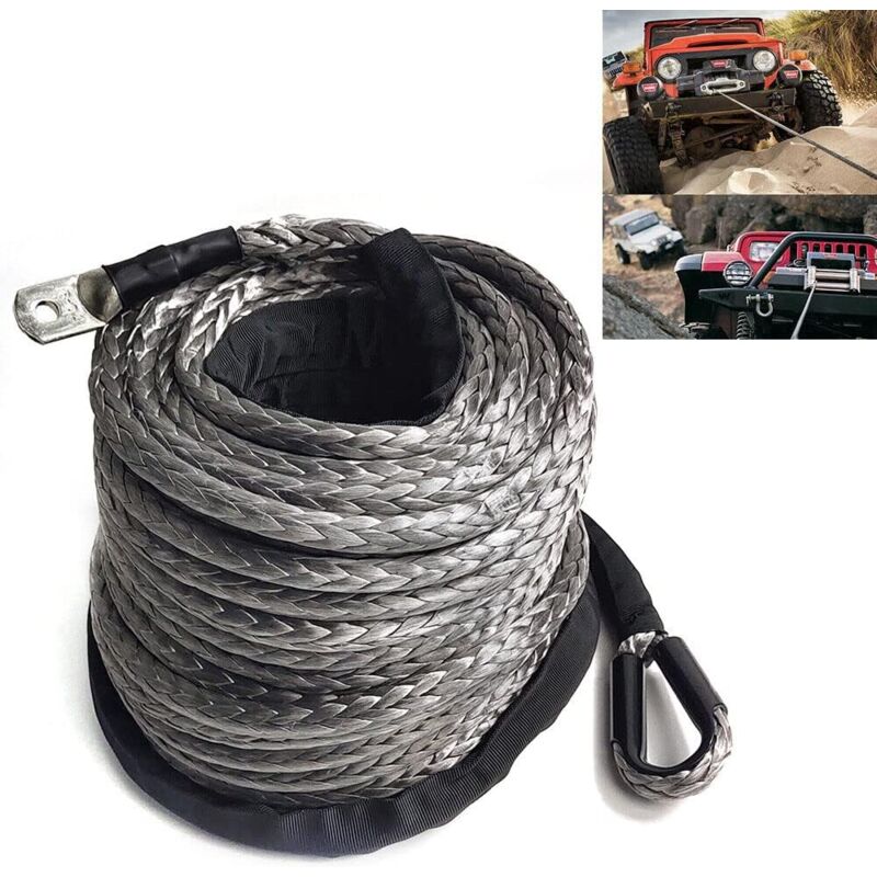 foto del prodotto corda sintetica in plastica, 10 mm x 30 m, corda per verricello, corda sintetica in plastica per argani, corda in fibra sintetica offroad 23809 lbs