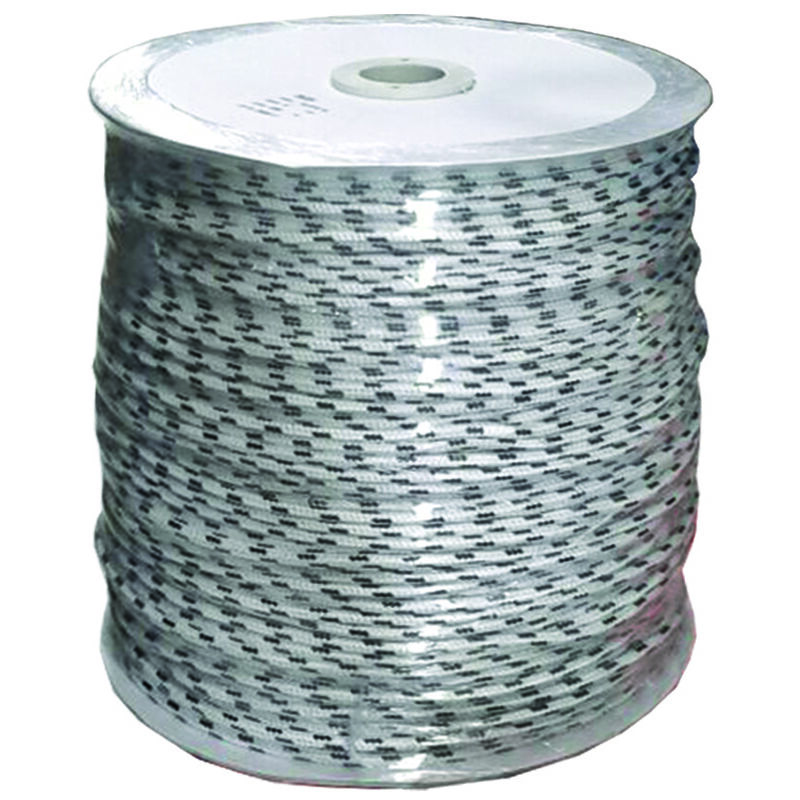 foto del prodotto corda treccia bianca con segnalino mm.6 peso circa gr.30 al mt