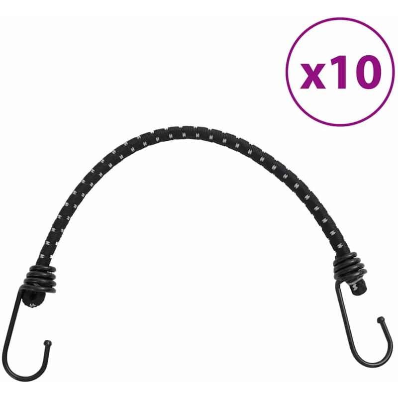 foto del prodotto corde elastiche con strisce riflettenti e ganci 10 pz 46 cm vidaxl