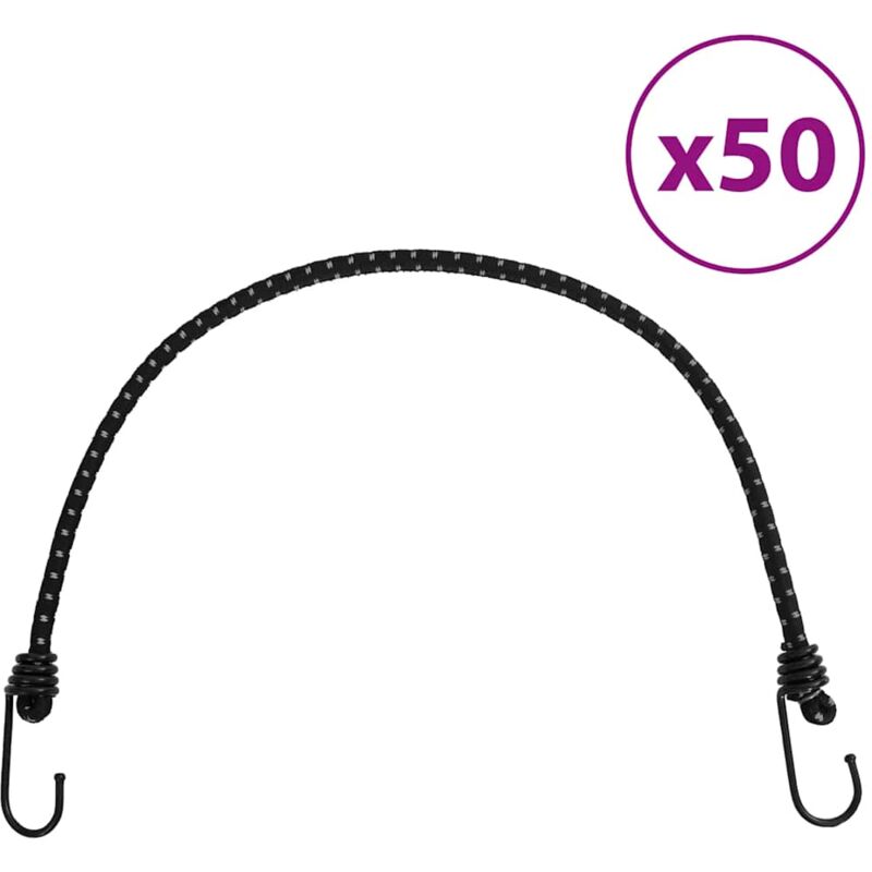 foto del prodotto corde elastiche con strisce riflettenti e ganci 50 pz 59 cm - vidaxl