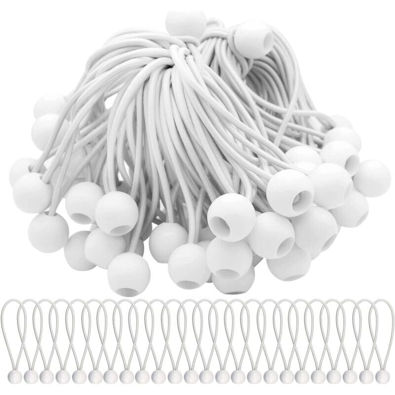 foto del prodotto corde elastiche tenditrici da 75 pezzi con palline. palline elastiche per tende da festa, tende, striscioni e teloni