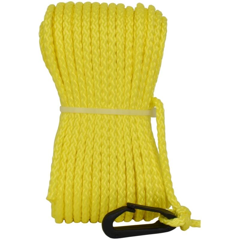 foto del prodotto corderie italiane 006000174 treccia boa sub, 4 mm, 20 mt, con moschettone, gialla