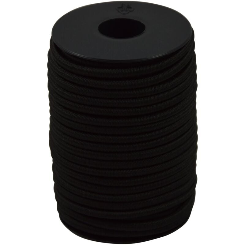 foto del prodotto corderie italiane 006004059 treccia elastica nera 4 mm 20 mt