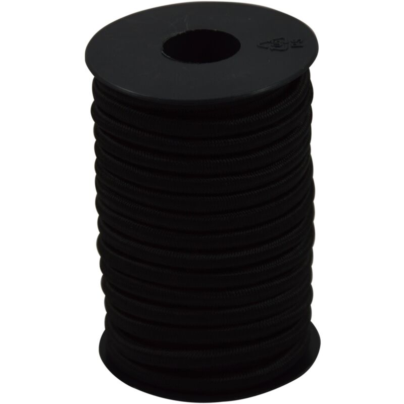 foto del prodotto corderie italiane - 006004066 treccia elastica nera 6 mm - 10 mt
