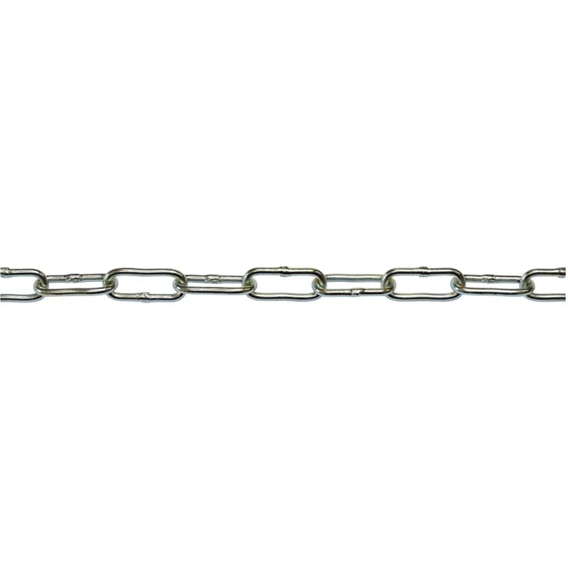 foto del prodotto corderie italiane 006007821 catena saldata genovese, maglia lunga zincata elettrolitica, 2 x 22 x 4.5 mm, 3 mt