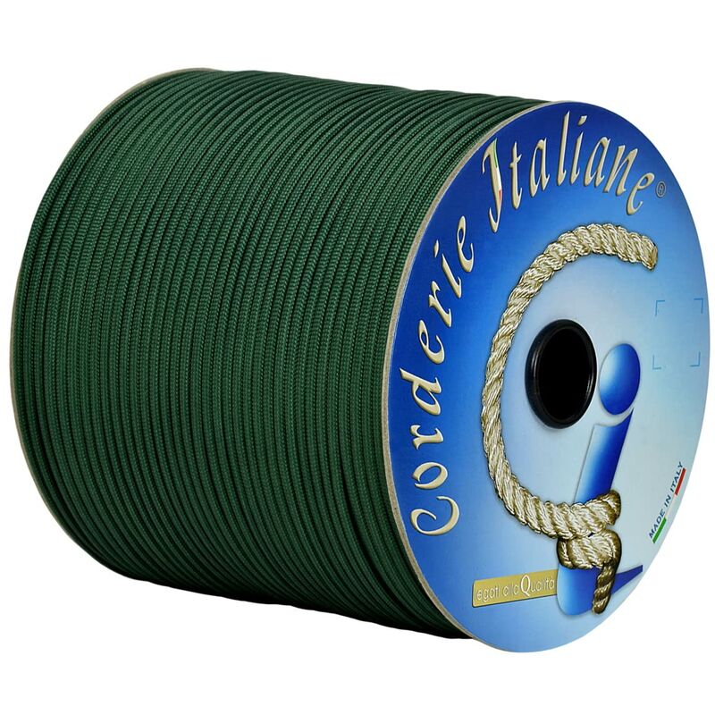 foto del prodotto corderie italiane paracord 550 type iii basic, verde scuro 4 mm 10 mt, anima 7 fili, 100 made in italy 006079118