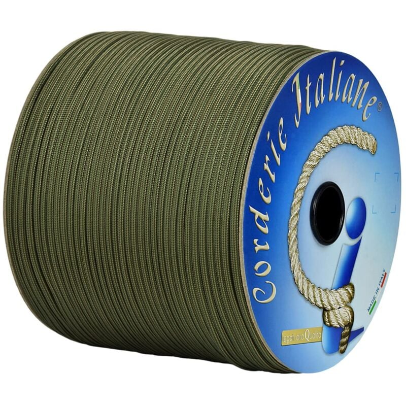 foto del prodotto corderie italiane paracord 550 type iii stripes, beige verde scuro 4 mm 50 mt, anima 7 fili, 100 made in italy 006079248