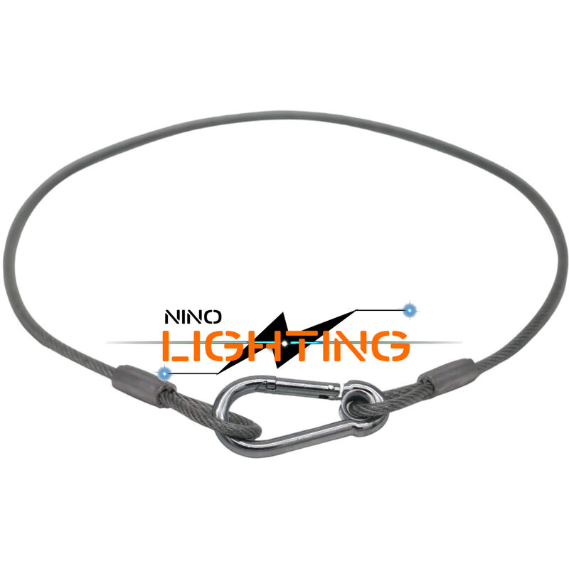 foto del prodotto cordino gancio di sicurezza per teste mobili intrecciato in acciaio lunghezza 80cm