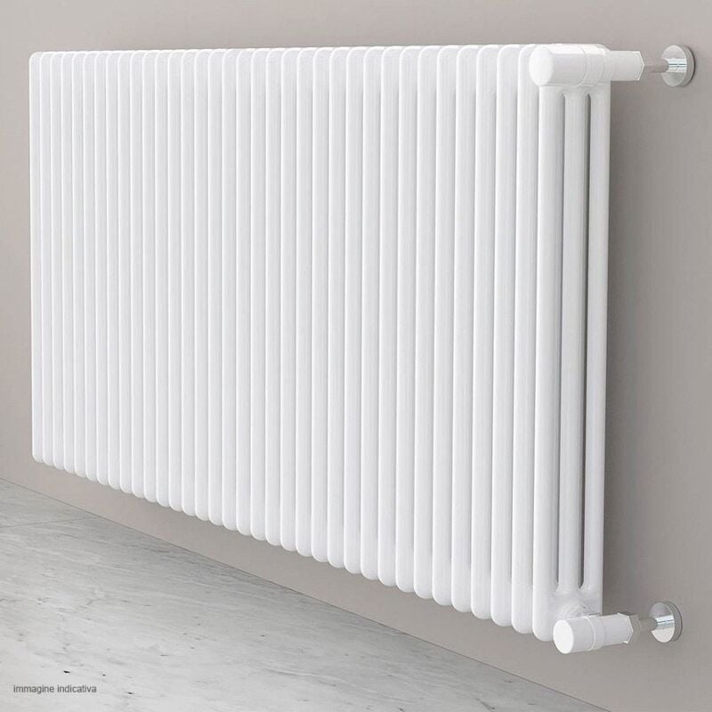 foto del prodotto cordivari ardesia radiatore tubolare 3 colonne h.600 9 elementi colore bianco ral9016 completo di tappo cieco e riduzioni da 1 2 