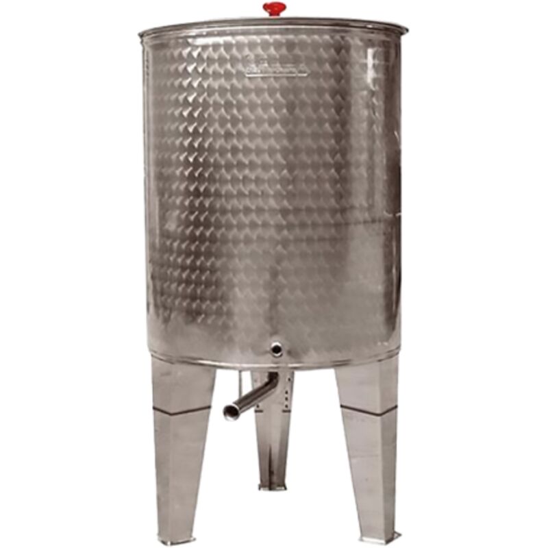 foto del prodotto cordivari botte contenitore per alimenti con fondo conico da 500 lt in acciaio inox 18 10 72,5 cm h 166 cm attacco 3 4 senza rubinetto