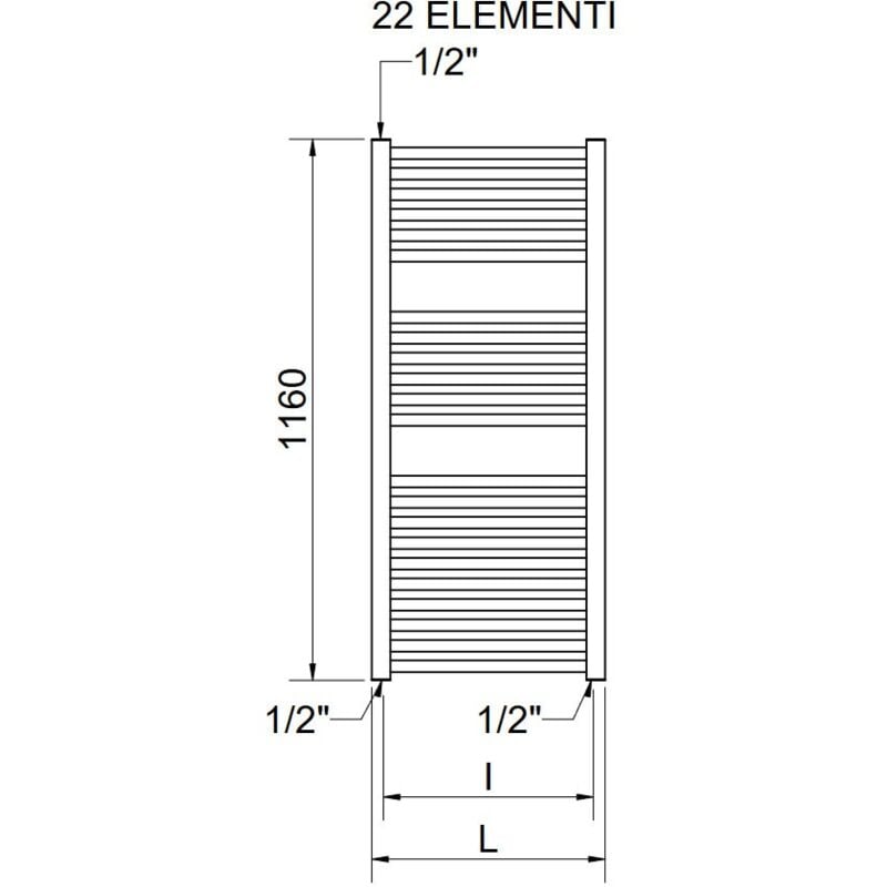 foto del prodotto cordivari radiatore scaldasalviette termoarredo lisa 25 1160 750 bianco colore bianco ral9016 3551580000946