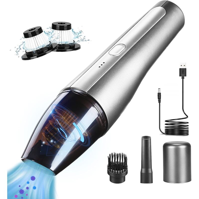 foto del prodotto cordless handheld vacuum cleaner, 8000pa car vacuum cleaner, 120w power, usb rechargeable, 4000mah