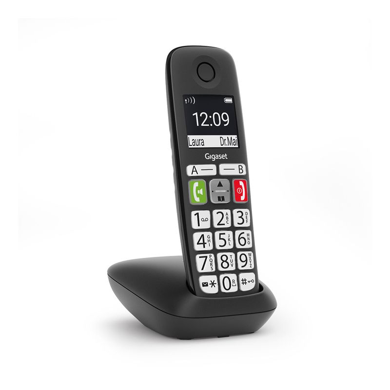 foto del prodotto cordless siemens gigaset e270 black vivavoce tasti grandi illuminati