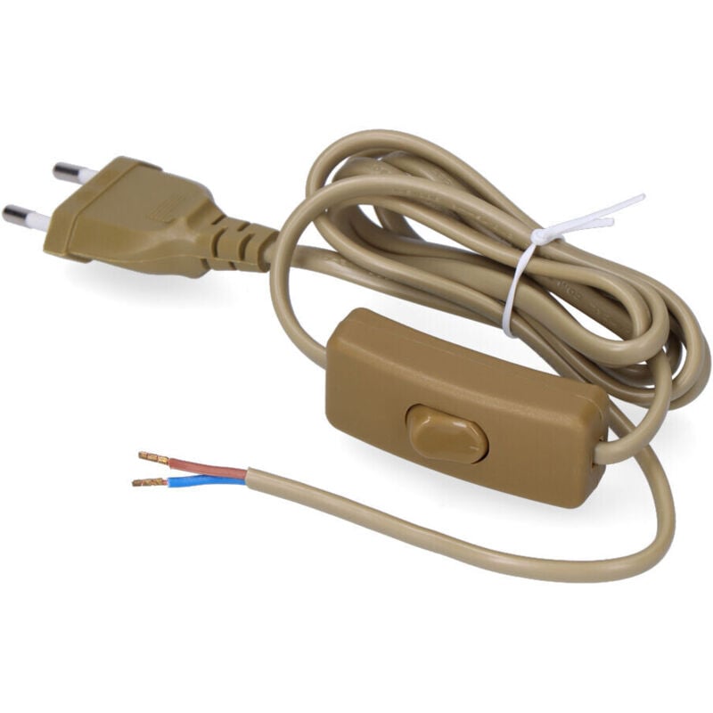 foto del prodotto cordon d astazione piatto dorato 1,5 m interruttore 3a edm