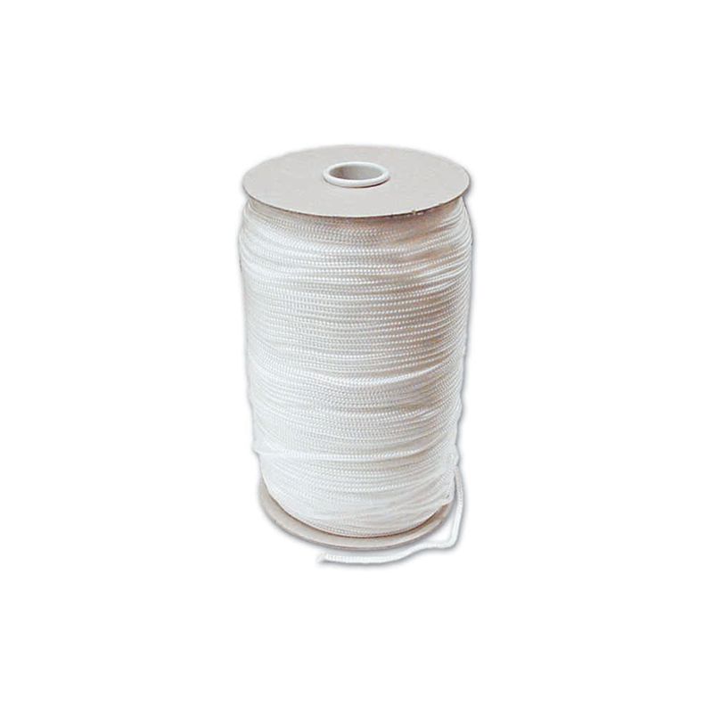 foto del prodotto cordoncino in nylon per tende misura 2,5 mm colore bianco matassa da 250 mt
