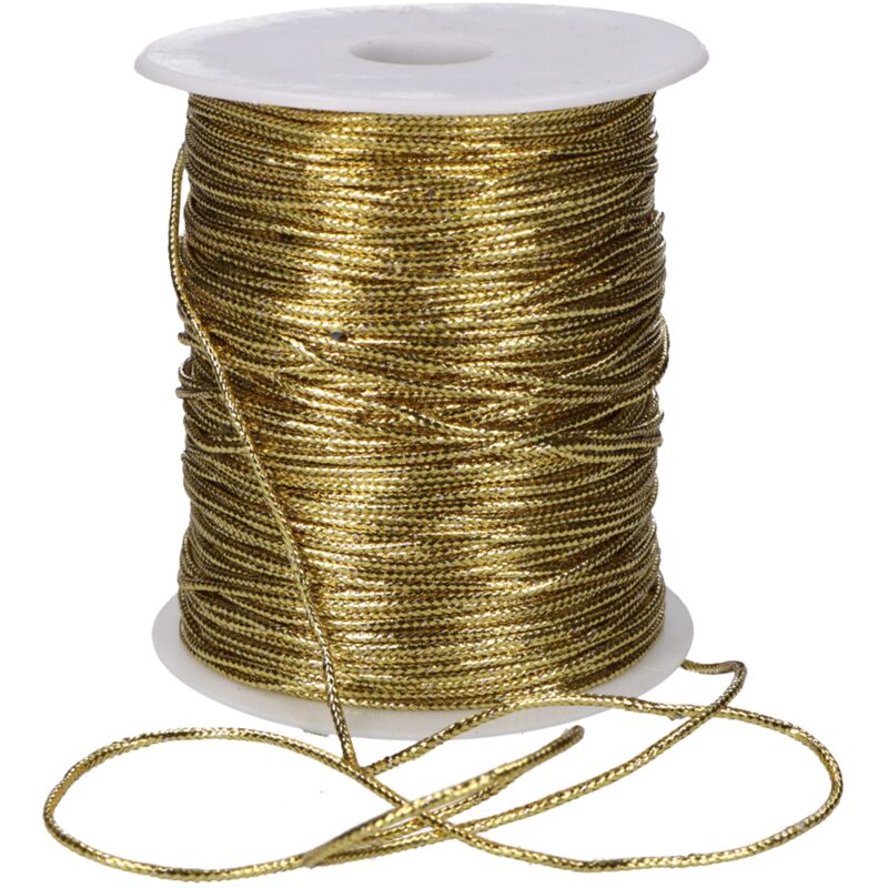 foto del prodotto cordoncino metallizzato 1,5 mm x 100 m, decorativo oro, lucido