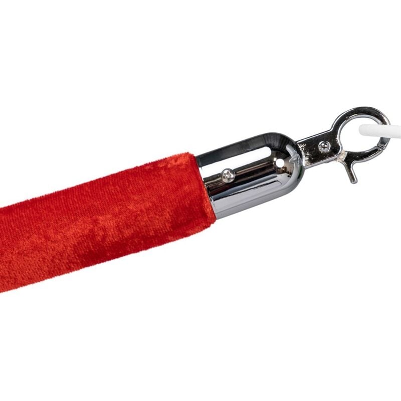 foto del prodotto cordone di sbarramento per dissuasori red carpet velluto rosso chiusura cromata