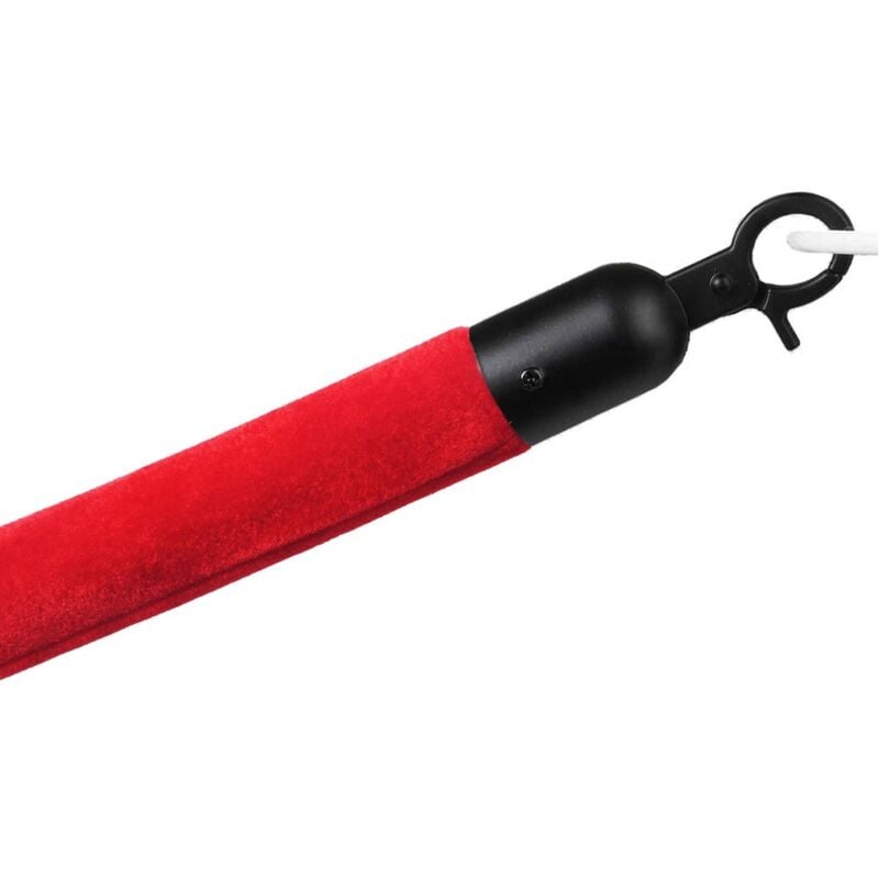 foto del prodotto cordone di sbarramento per dissuasori red carpet velluto rosso chiusura nera