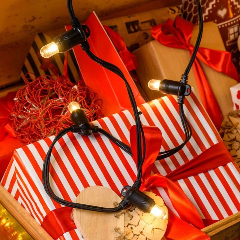 foto del prodotto cordoniera con 20 led da esterno per balcone e giardino decorazione nataliza 6 mt