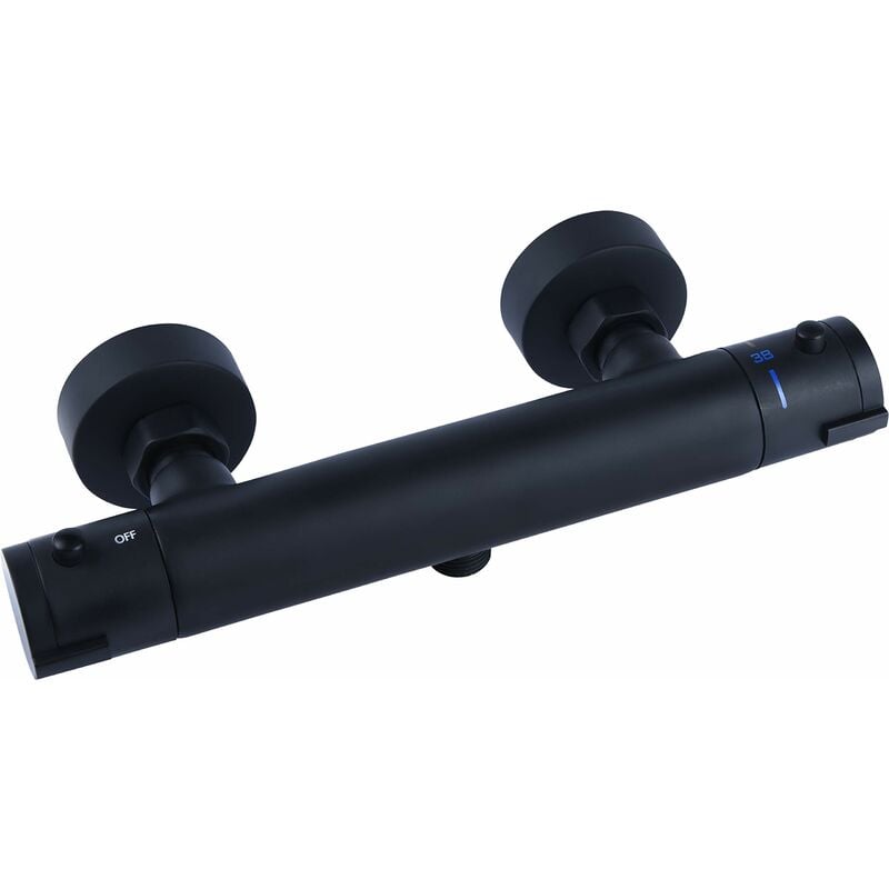 foto del prodotto cornat aquae ners3 ners3 miscelatore termostatico per doccia noir, colore nero opaco, 29x13x8 cm