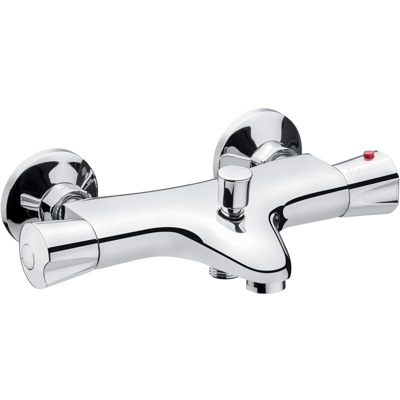foto del prodotto cornat calma calm2 miscelatore termostato per vasca da bagno in ottone cromato con maniglia di selezione della temperatura e barriera per acqua