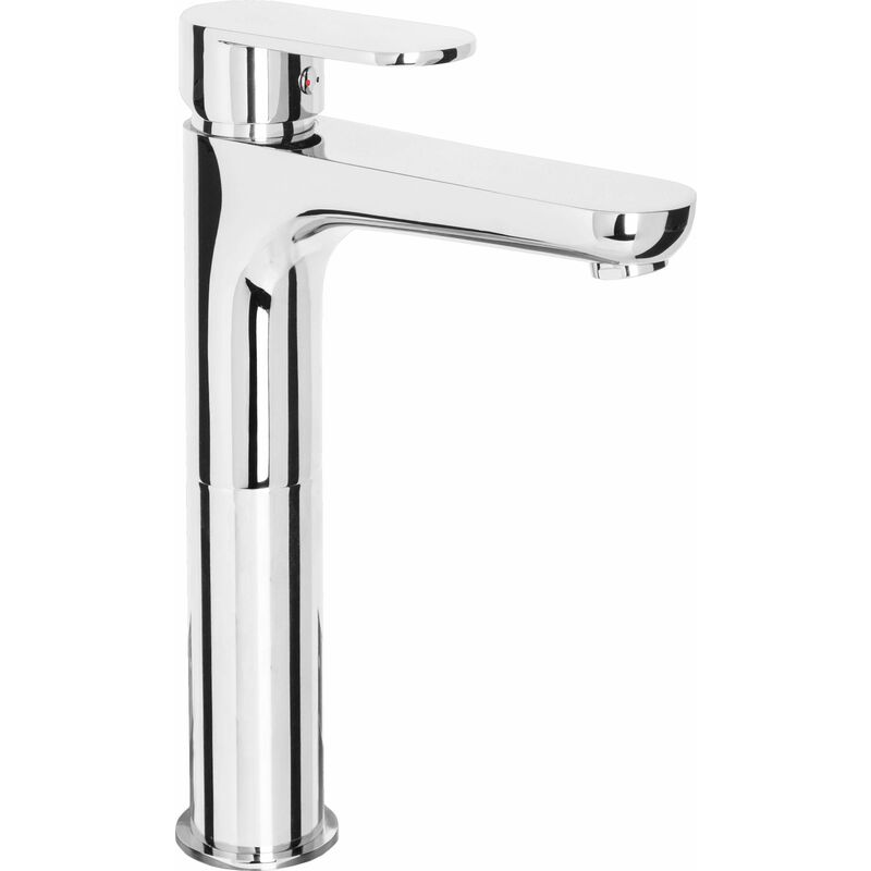 foto del prodotto cornat denia denia denia miscelatore monocomando per lavabo, corpo in ottone cromato, alto livello di erogazione, scarico a saltarello,