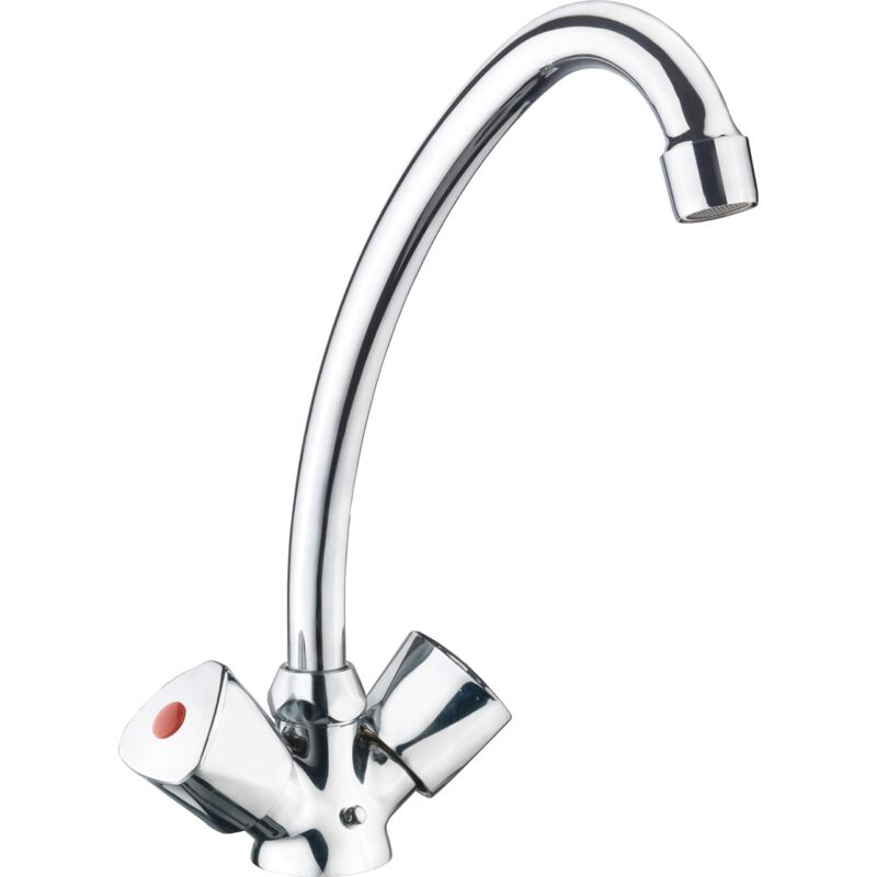 foto del prodotto cornat li5, miscelatore per lavabo a 2 manopole con collo orientabile cromato