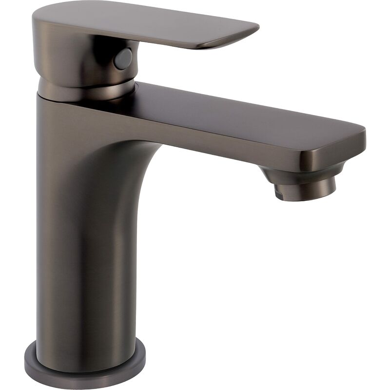 foto del prodotto cornat monocomando per lavabo edition color, corpo in ottone effetto grafite, fissaggio senza sforzo, con valvola di scarico a pressione, bagno,