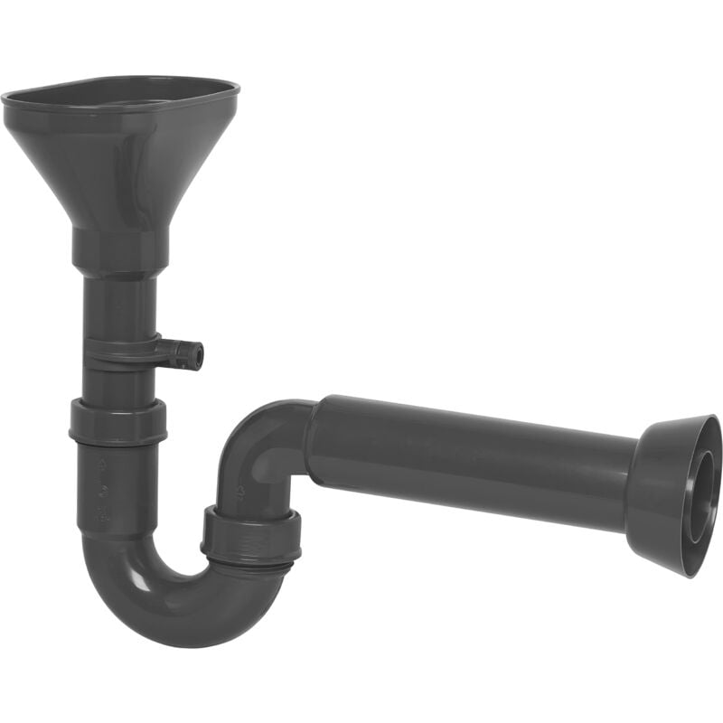 foto del prodotto cornat rezyklat t359104r, antigoccia, 1 1 2 pollici, 50 mm, con imbuto e supporto da parete, realizzato in plastica riciclata, made in germany,