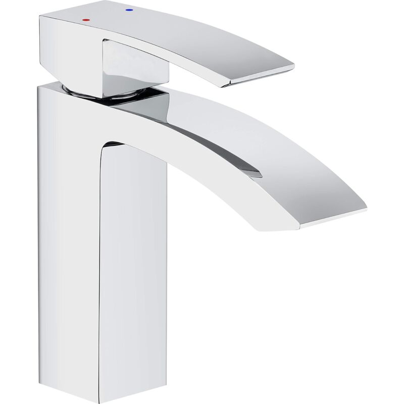foto del prodotto cornat rubinetto monocomando per lavabo fortizza corpo in ottone di alta qualit cromato con piletta di scarico, rubinetto a bassa