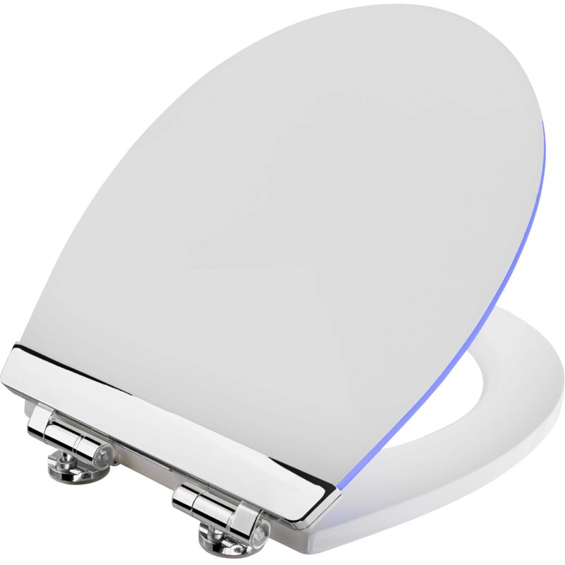 foto del prodotto cornat sedile wc white shining luce led delicata di notte con sensore acustico funzione quick up clean abbassamento automatico comodo