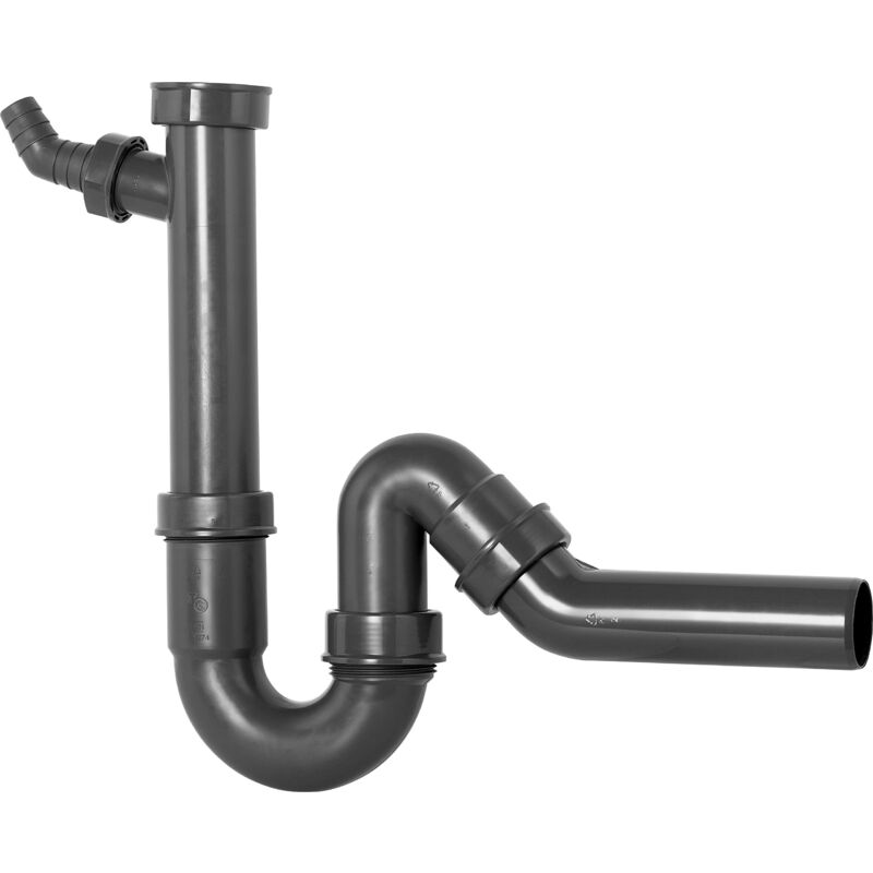 foto del prodotto cornat sifone tubolare per lavabo, collegamento per dispositivo e derivazione a 45 , realizzato in plastica riciclata, confezione riciclabile,