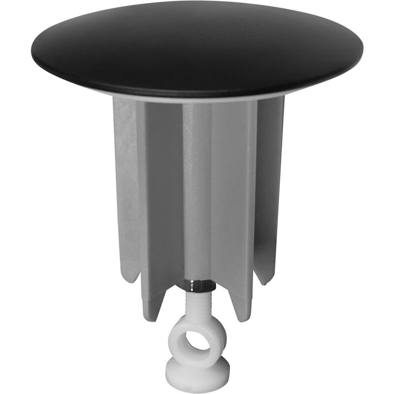 foto del prodotto cornat tec317416 tappo di scarico universale per lavabo, 63,5 mm, per azionamento di tiranti, effetto nero opaco