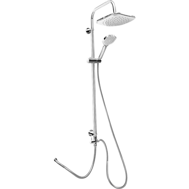 foto del prodotto cornat tecbw3414 tecbw3414 sistema doccia square neo, cromato, soffione quadrato e doccetta con 1 tipo di getto, anticalcare, distanza tra i fori