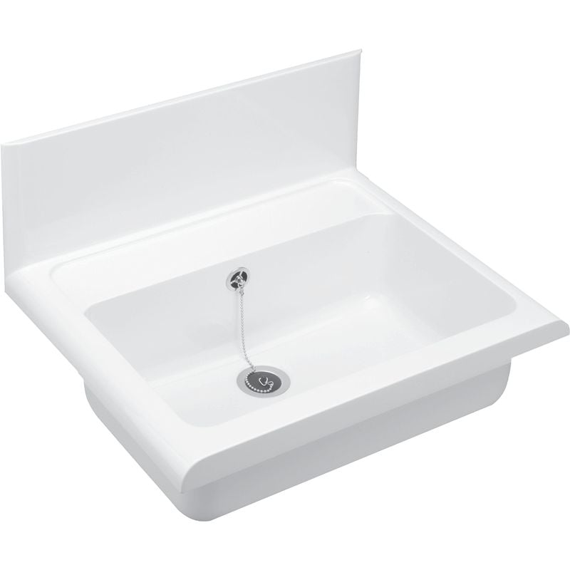 foto del prodotto cornat wagb5500 vasca da parete con scarico e troppopieno in plastica, 550 mm, bianco