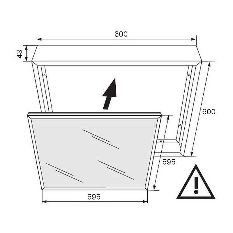 foto del prodotto cornice 60x60 per pannello led alluminio
