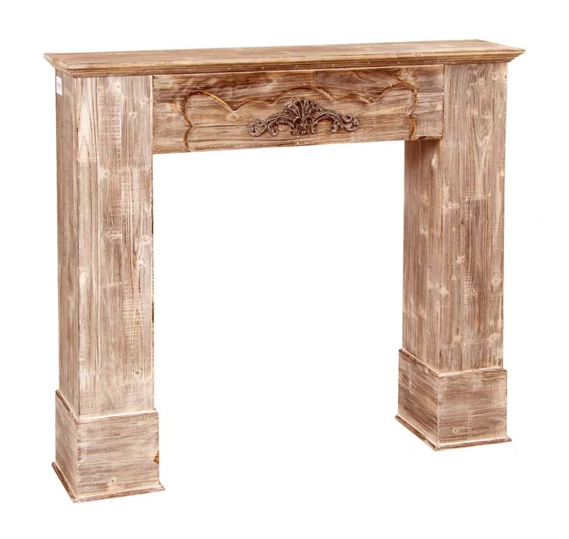 foto del prodotto cornice camino shabby anticato legno cm 110 x 23 x 96 h