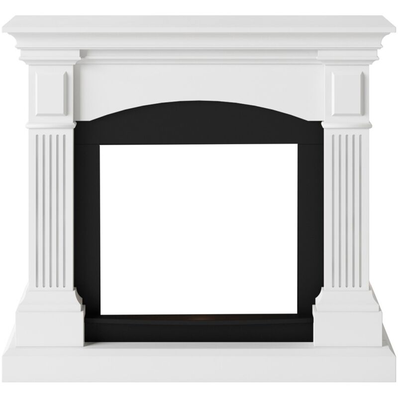 foto del prodotto cornice decorativa camino finto tagu magna bianco in legno mdf caminetto