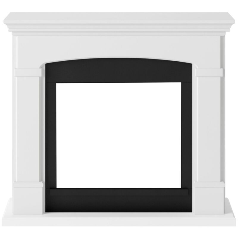 foto del prodotto cornice decorativa finto camino bianco in legno mdf caminetto tagu helmi