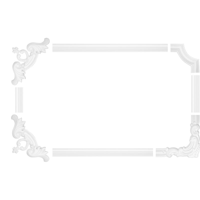 foto del prodotto cornice di parete e soffitto fregio stucco telaio resistente agli urti ad390 segmento ad390 11 220 x 220 x 30 mm