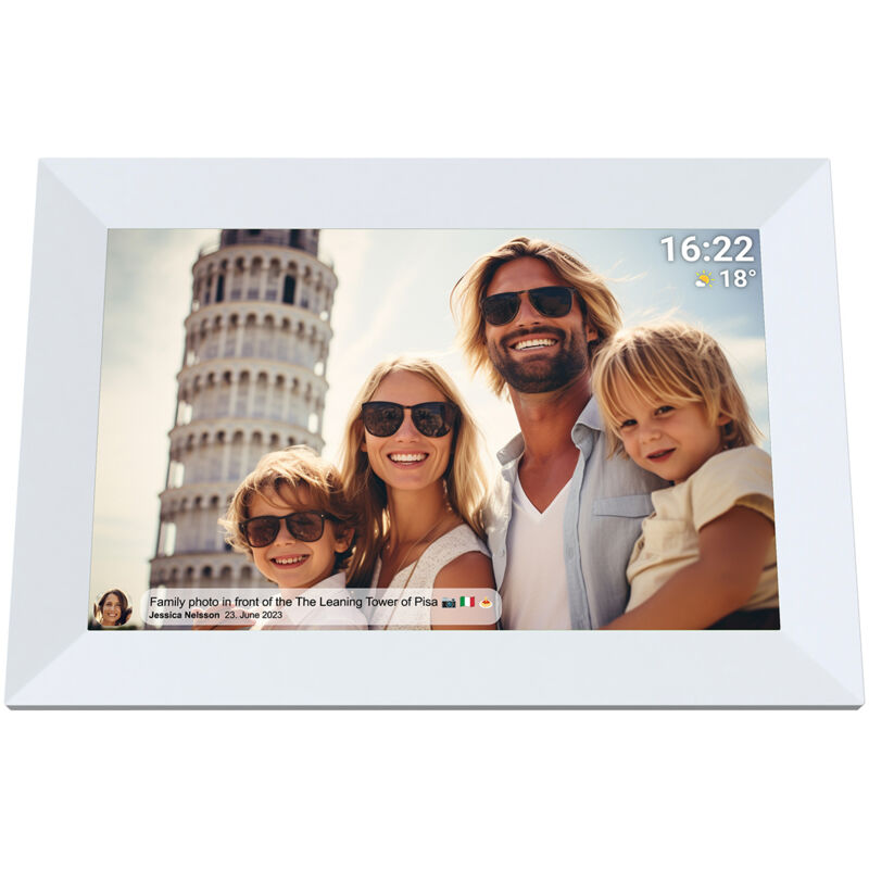 immagine 0 del prodotto cornice digitale 10.1 16gb microsd wifi altoparlante mp4 frameo pff 1064w bianco