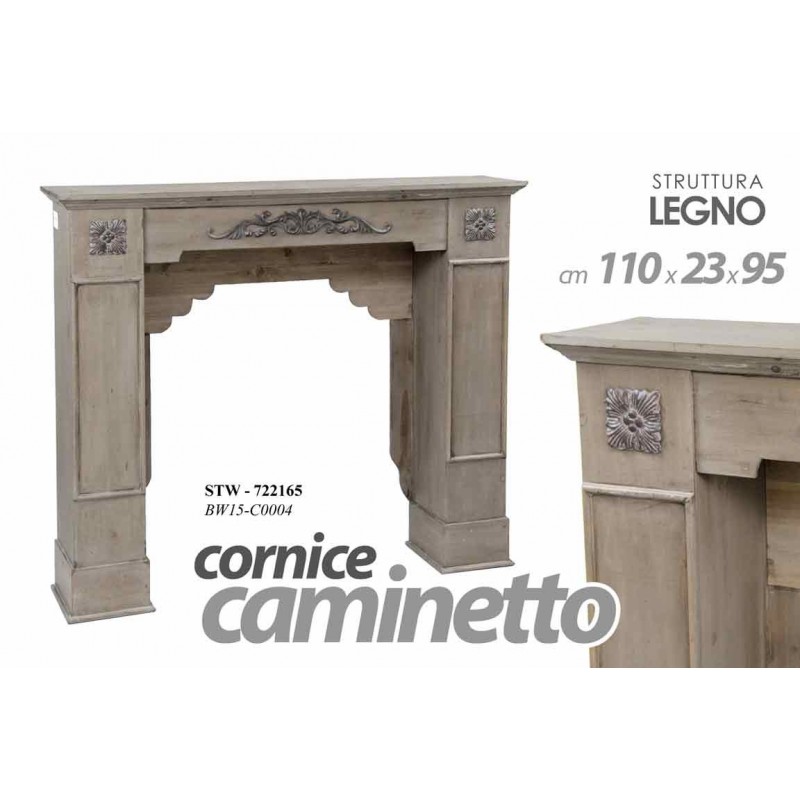 foto del prodotto cornice finto caminetto tortora cm 110x23x95