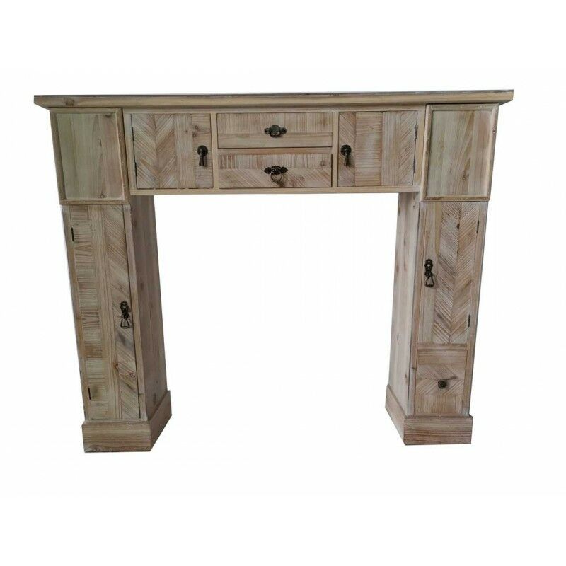 foto del prodotto cornice finto camino con cassetti e vani cm 120x23x100
