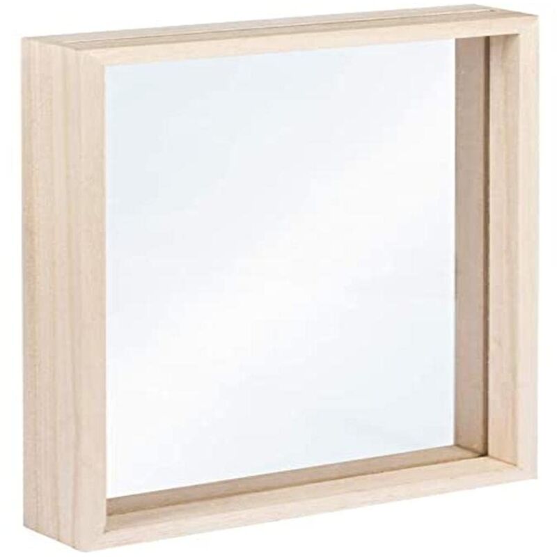 foto del prodotto cornice in legno con doppio vetro acrilico, da appoggiare, legno naturale non trattato, 16 x 22 x 3.5 cm, da personalizzare e colorare, 62840505