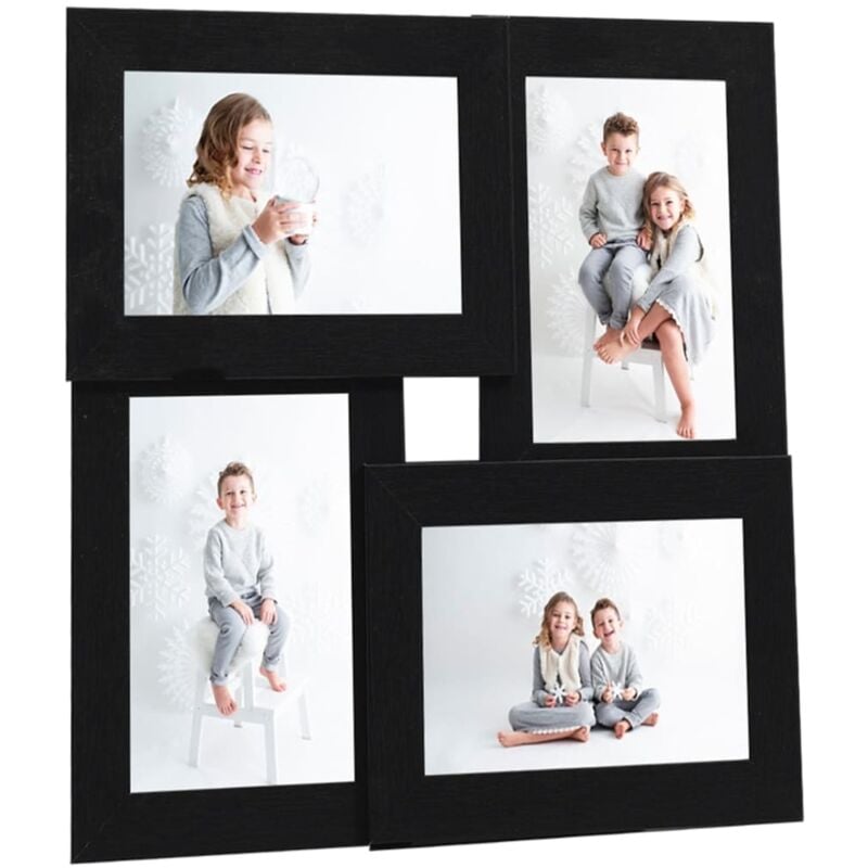 foto del prodotto cornice multipla per 4 foto 10x15cm nera in mdf vidaxl