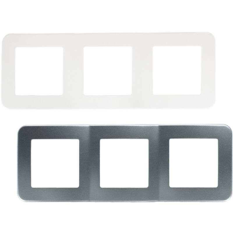 foto del prodotto cornice pc 3 moduli per meccanismi classic argento
