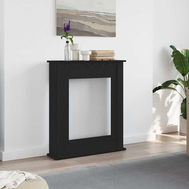 foto del prodotto cornice per camino rovere nero 75x20x87,5 cm in truciolato vidaxl