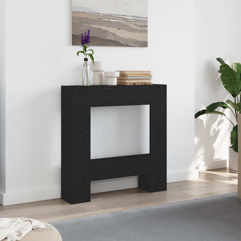 foto del prodotto cornice per camino rovere nero 81x18x82 cm in truciolato vidaxl