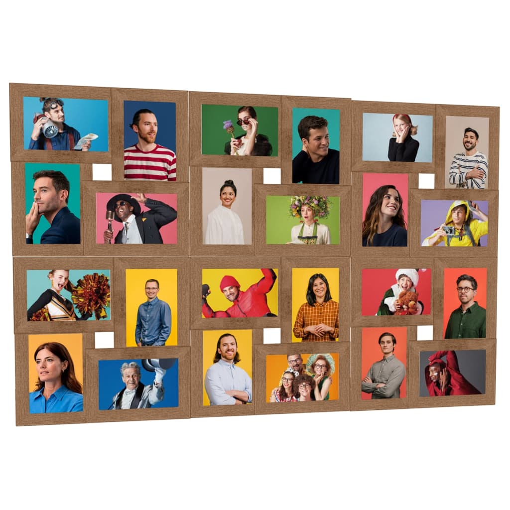 foto del prodotto cornice per collage per 24x 13x18cm foto marrone chiaro in mdf cod mxl 75494