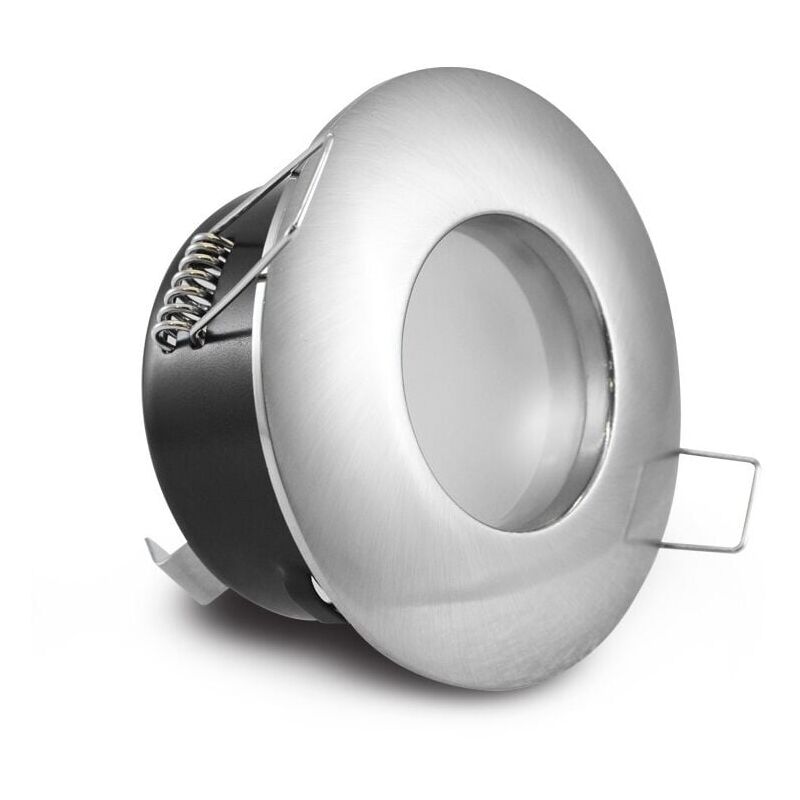 foto del prodotto cornice per faretto da incasso da 1 confezione, alloggiamento per faretto in acciaio inox spazzolato, utilizzato per bagno, soggiorno, cucina, camera